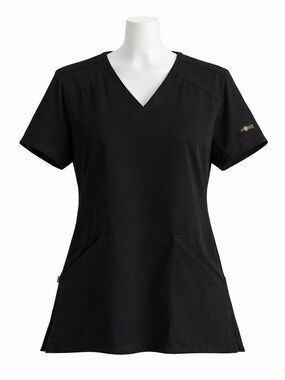 Size M Carhartt Force Women’s Black Scrub Top V-Neck Workwear Utility